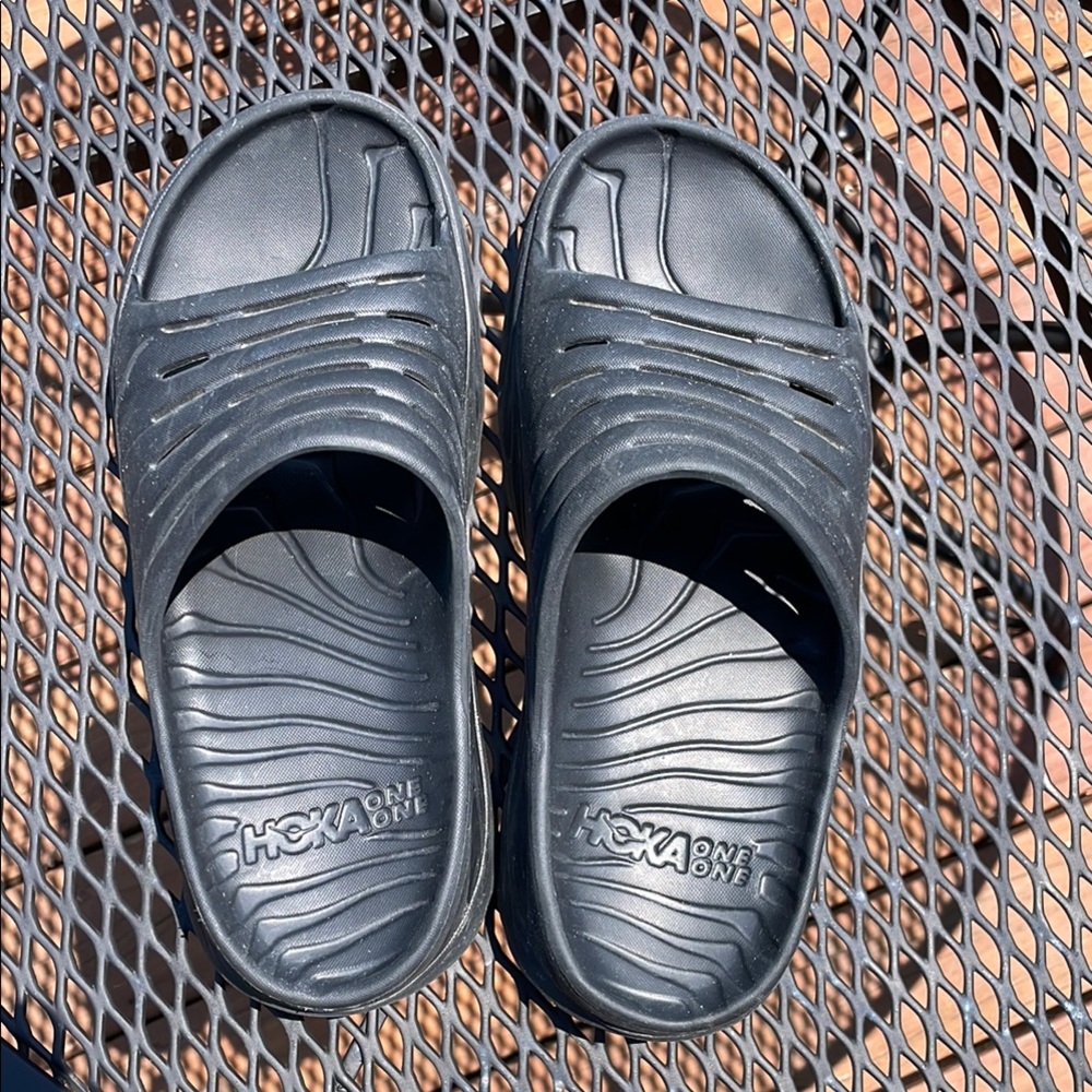 Hoka One One Black Slide Sandals